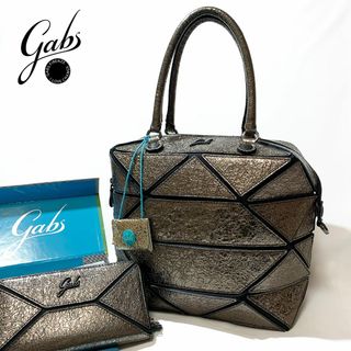 【極美品】Gabs Yoko BLACK ガブス ハンドバッグ メタリックレザー(ハンドバッグ)