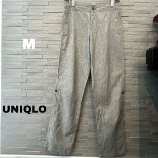 ユニクロ(UNIQLO)のユニクロ コットン リネン イージーパンツ 裾ロールアップ可能 ワークパンツ(カジュアルパンツ)