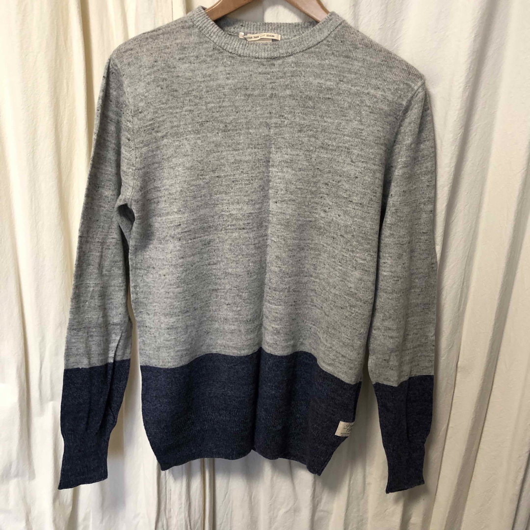 SCOTCH & SODA(スコッチアンドソーダ)のSCOTCH&SODA メンズ　セーター　紺×ライトグレー　M メンズのトップス(ニット/セーター)の商品写真