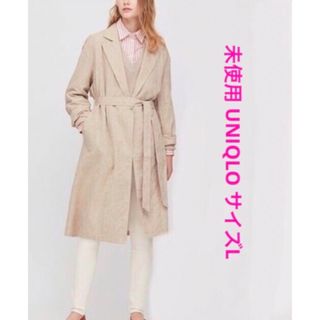 ユニクロ(UNIQLO)の未使用 ユニクロ リネンコットンコート L ベージュ スプリングコート(スプリングコート)