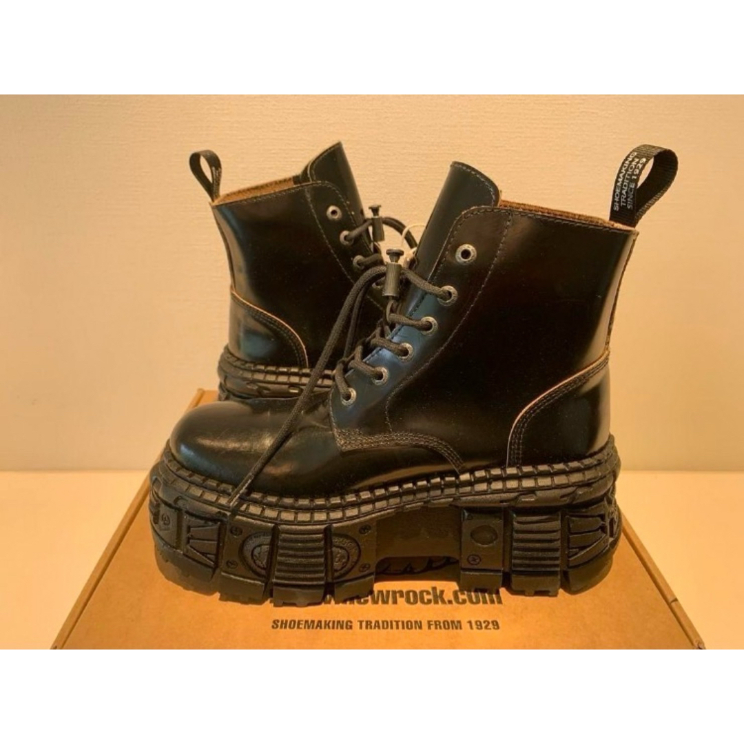 新品❗️NEW ROCK パンク超厚底ブーツ ブラック 27cm メンズの靴/シューズ(ブーツ)の商品写真