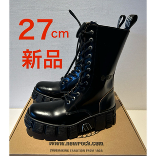 新品❗️NEW ROCK パンクロング厚底ブーツ  ブラック 27cm(ブーツ)