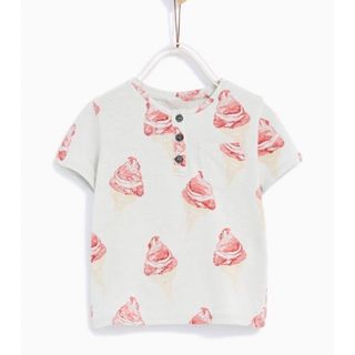 ザラキッズ(ZARA KIDS)の★送料込み★ZARA ソフトクリーム柄Tシャツ 2-3year 98cm(Tシャツ/カットソー)