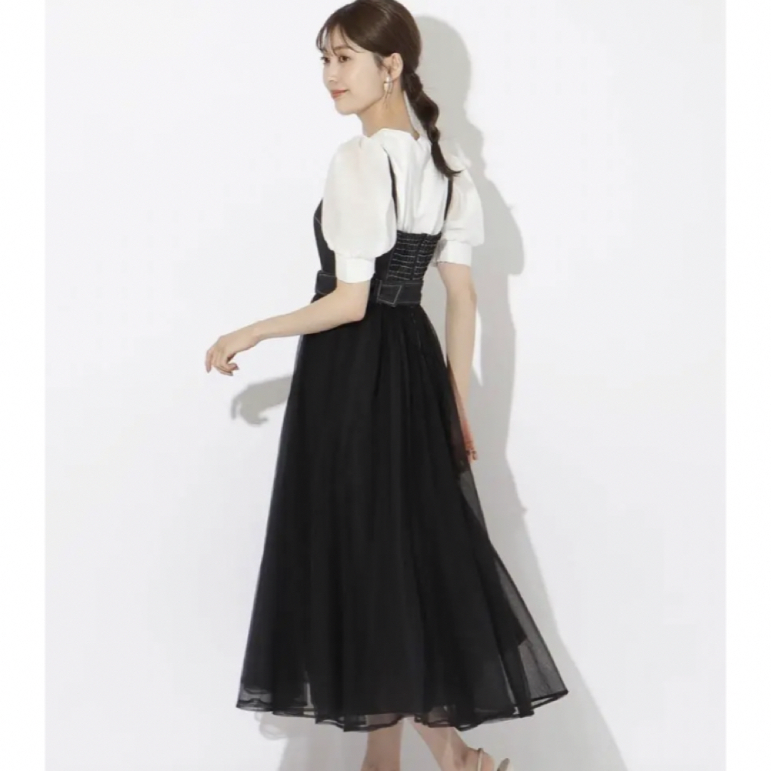 And Couture(アンドクチュール)のand couture デニムチュールフレアキャミワンピース レディースのスカート(ロングスカート)の商品写真