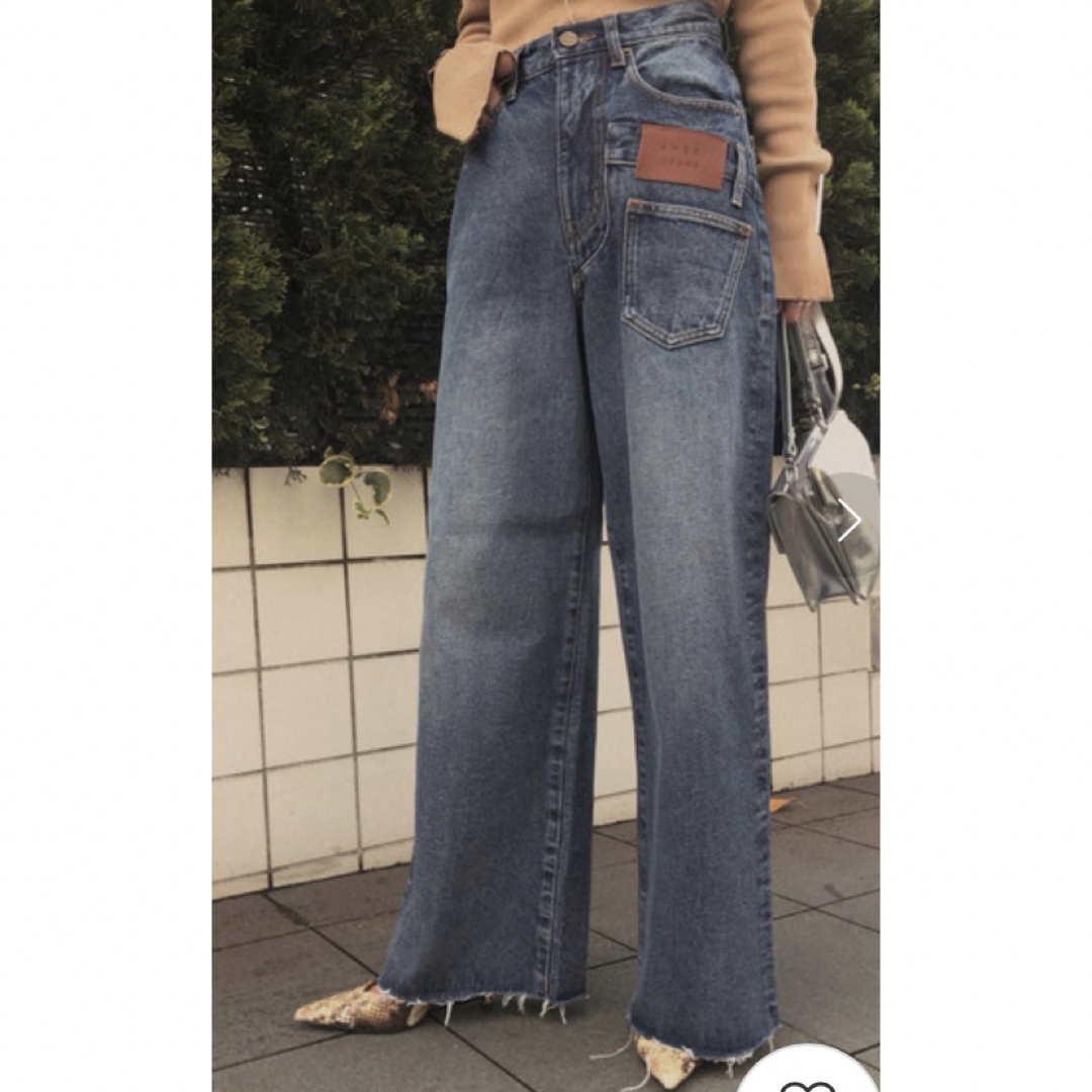 Ameri VINTAGE(アメリヴィンテージ)のAMERI OVERLAP FAKE DENIM レディースのパンツ(デニム/ジーンズ)の商品写真