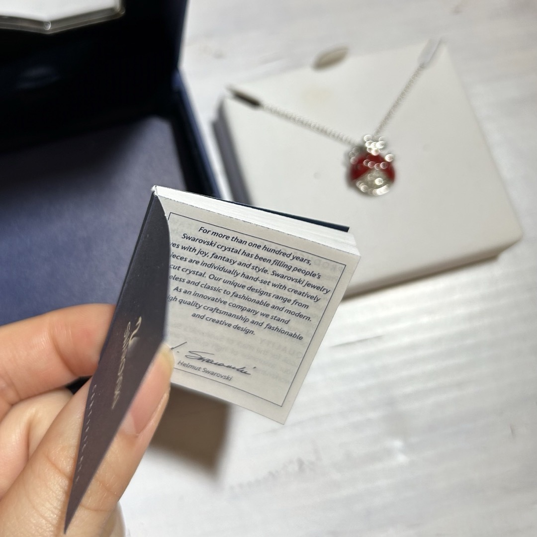 SWAROVSKI - スワロフスキー てんとう虫 ダイヤ ネックレス 保証 SWAROVSKI - スワロフスキー てんとう虫 ダイヤ ネックレス 保証