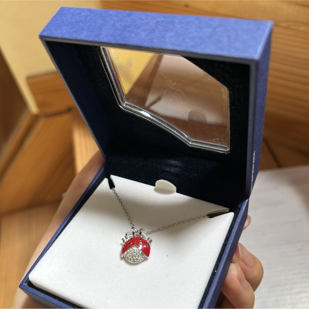 SWAROVSKI - スワロフスキー てんとう虫 ダイヤ ネックレス 保証 SWAROVSKI - スワロフスキー てんとう虫 ダイヤ ネックレス 保証