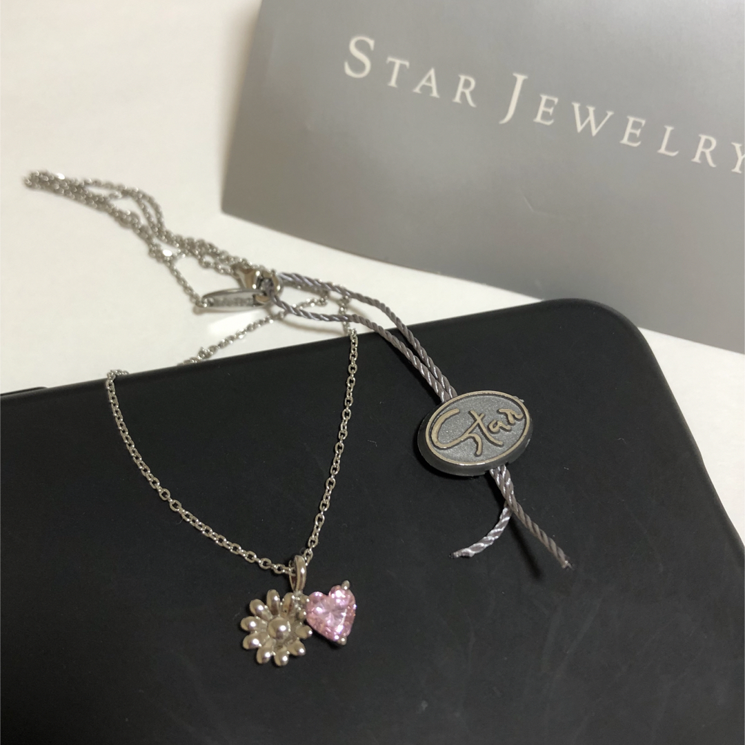 STAR JEWELRY(スタージュエリー)のスタージュエリー　フラワー ハート ピンク　ネックレス ダイヤ デイジー レディースのアクセサリー(ネックレス)の商品写真
