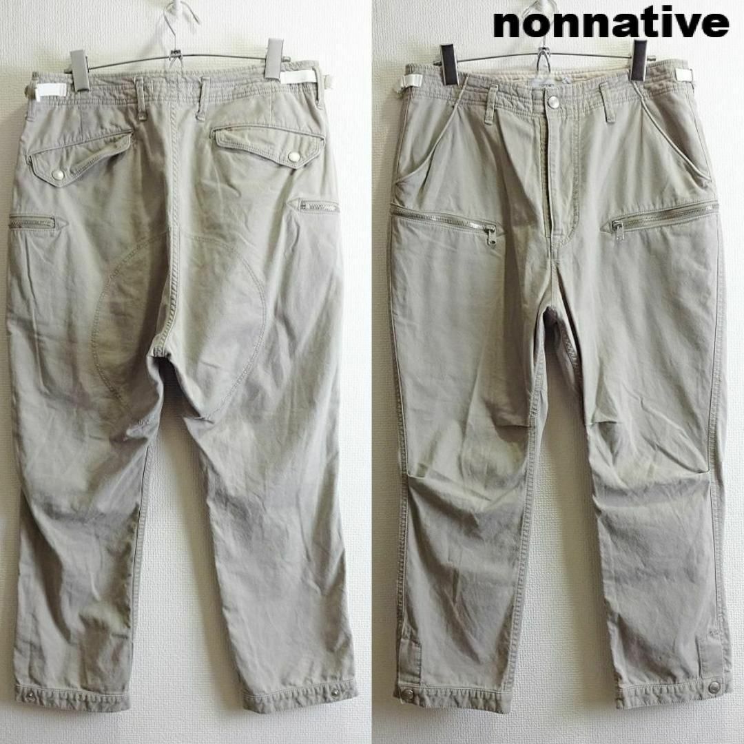 nonnative(ノンネイティブ)の良品★nonnative　ハンターアンクルパンツ　W77cm　立体裁断　ベージュ メンズのパンツ(ワークパンツ/カーゴパンツ)の商品写真