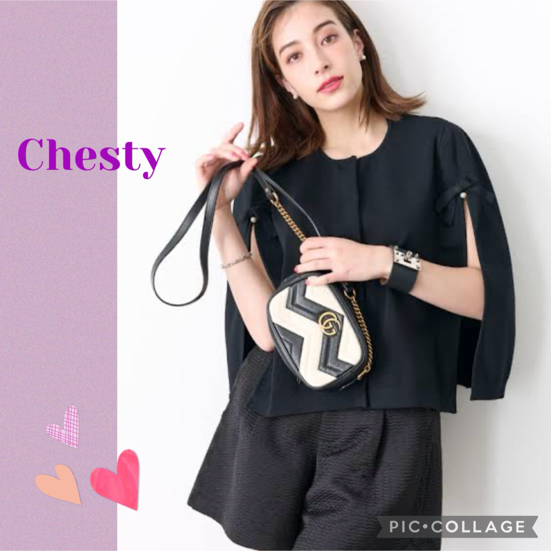 Chesty(チェスティ)のChesty  チェスティ リボンケープジャケット　 レディースのジャケット/アウター(ポンチョ)の商品写真