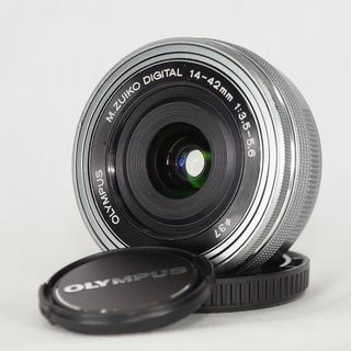 オリンパス(OLYMPUS)のオリンパス 電動パンケーキレンズ M.ZUIKO 14-42mm シルバー(レンズ(ズーム))