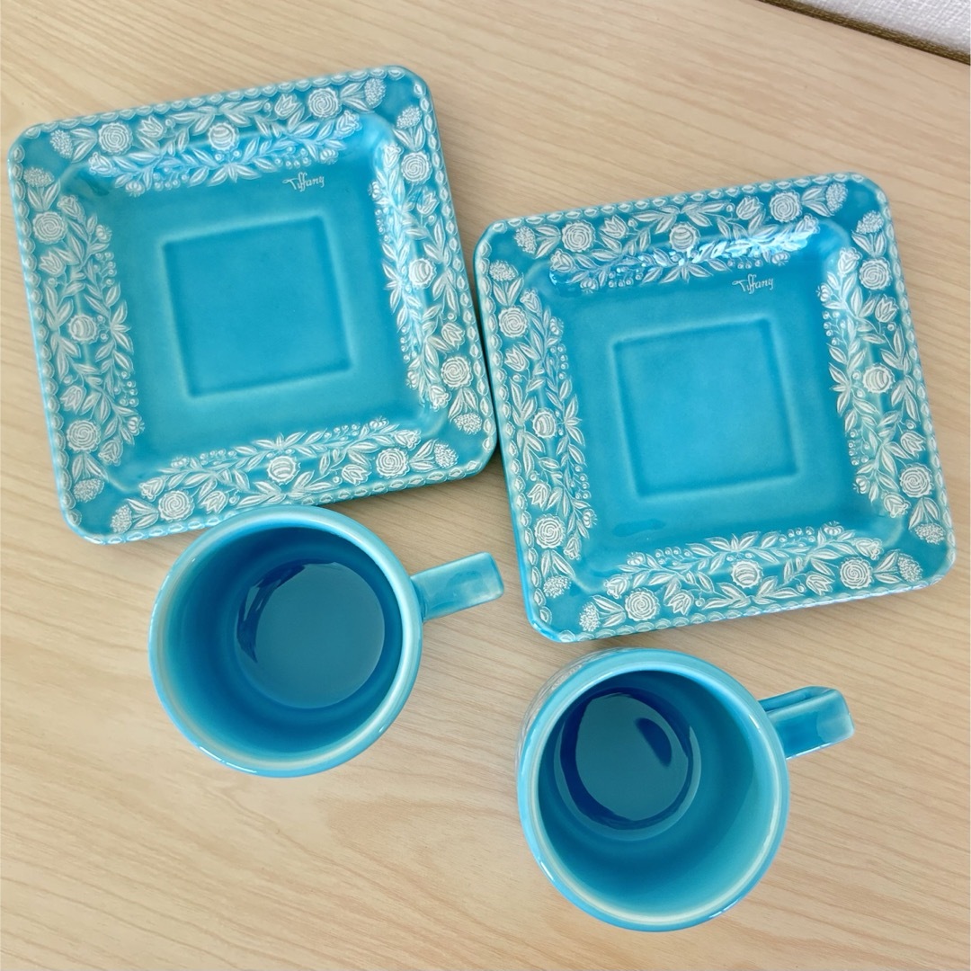 tiffany boutique コーヒーカップ ソーサー 2客セット 新品 インテリア/住まい/日用品のキッチン/食器(グラス/カップ)の商品写真