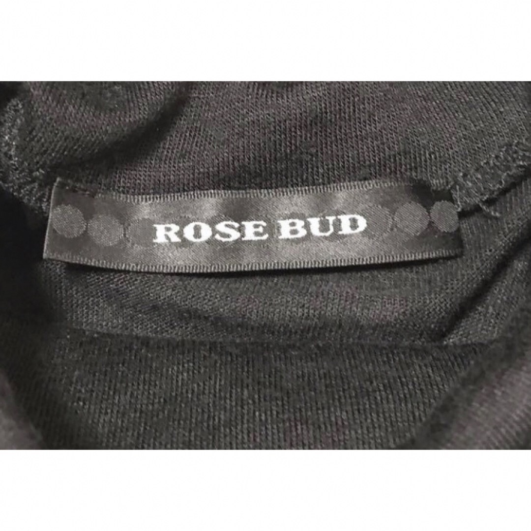 ROSE BUD(ローズバッド)のROSE BUDハイネックバルーンスリーブワンピース/シルク/黒×シルバーグレー レディースのワンピース(ひざ丈ワンピース)の商品写真