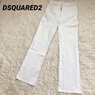 ディースクエアード(DSQUARED2)のディースクエアード フレアジーンズ デニム ブーツカット 白 ストレッチ 40(デニム/ジーンズ)