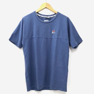 ジェイダ(GYDA)のジェイダ×フィラ ロゴ刺繍 半袖 クルーネック コットン Tシャツ F ブルー(Tシャツ(半袖/袖なし))