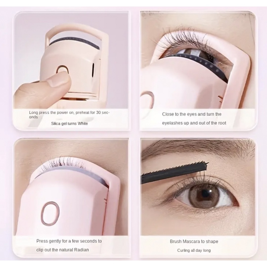 【新品・未使用】ホットビューラー　EyelashCurler充電ケーブル付ピンク コスメ/美容のメイク道具/ケアグッズ(ホットビューラー)の商品写真