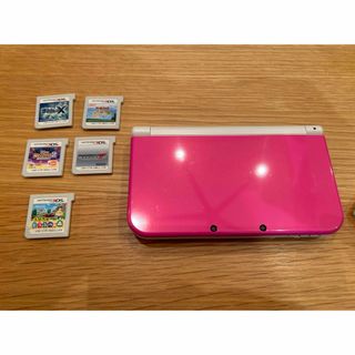 ニンテンドー3DS(ニンテンドー3DS)のニンテンドー3DS LL ピンク　ソフト付き　充電器付き(携帯用ゲーム機本体)