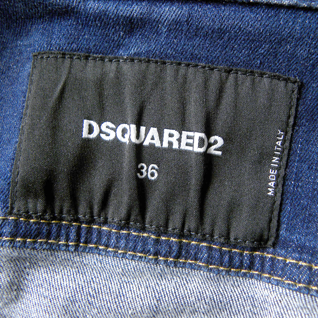 DSQUARED2(ディースクエアード)のイタリア製 ディースクエアード 桜刺繍 デニムジャケット 36 国内正規 レディースのジャケット/アウター(Gジャン/デニムジャケット)の商品写真