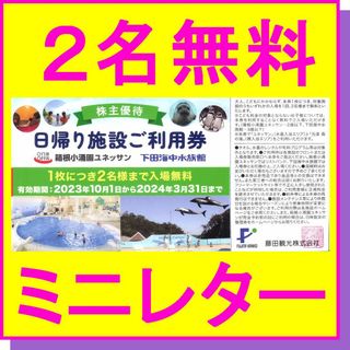 藤田観光 株主優待券 日帰り施設ご利用券×2枚 下田水族館 箱根小涌園ユネッサン(その他)