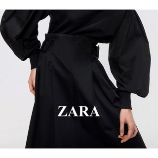 ザラ(ZARA)の美品★ZARA タック入ロングスカートXS/ブラック/(ロングスカート)