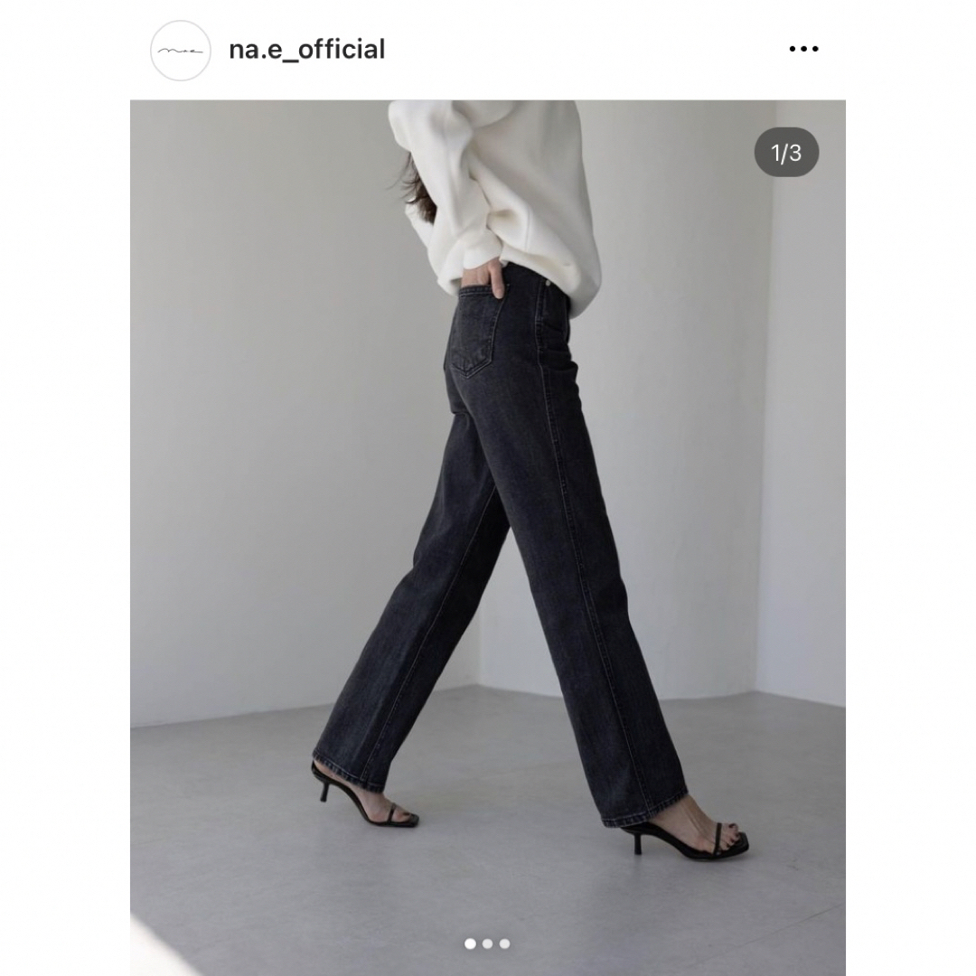 Na.e Straight Over Jeans_black レディースのパンツ(デニム/ジーンズ)の商品写真
