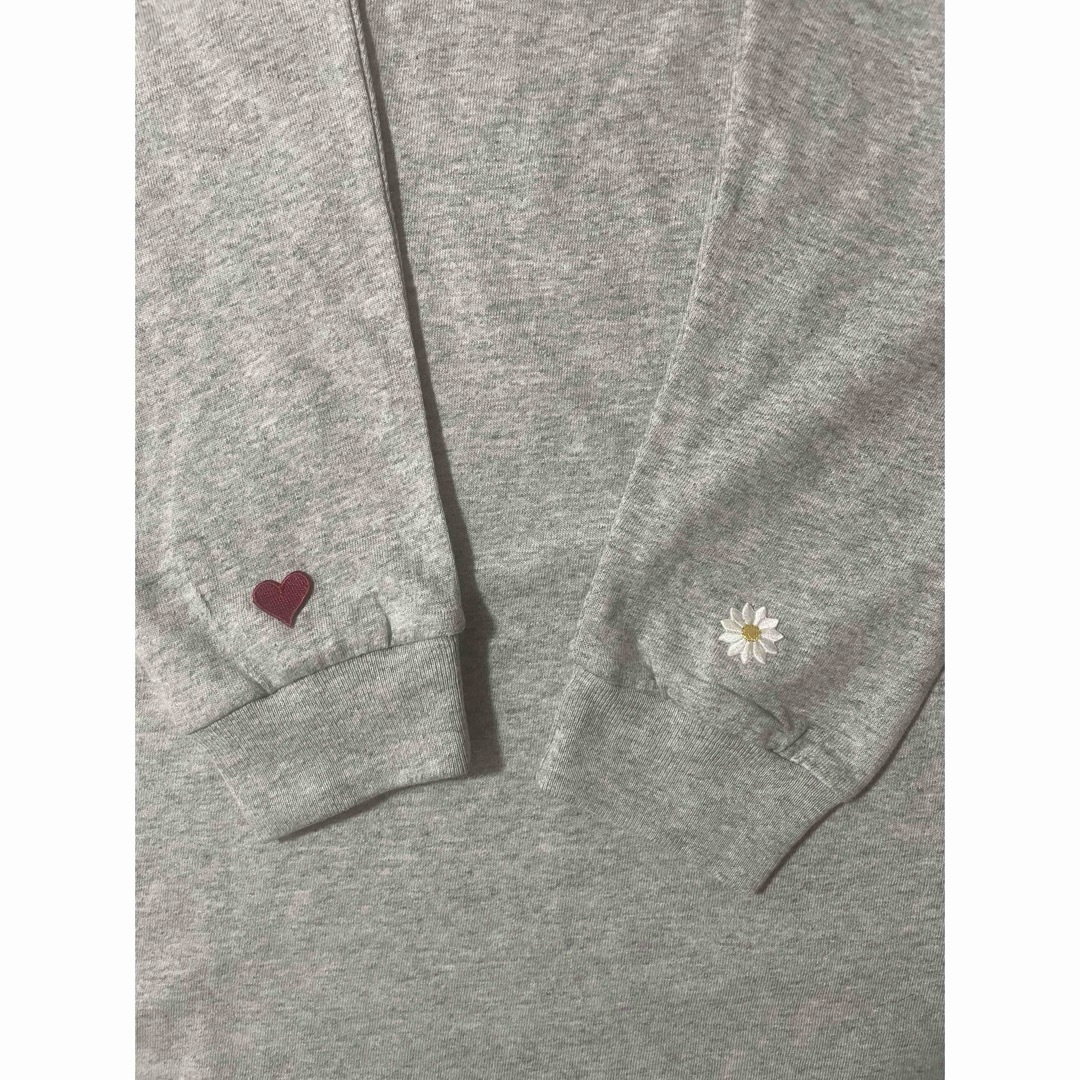 ハンドメイド🧵ロンT✌️グレー🩶 レディースのトップス(Tシャツ(長袖/七分))の商品写真