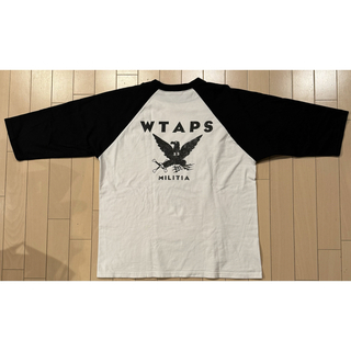 ダブルタップス(W)taps)の【Lサイズ】BULLINK WTAPSダブルタップス ラグラン Tシャツ 黒 白(Tシャツ/カットソー(七分/長袖))