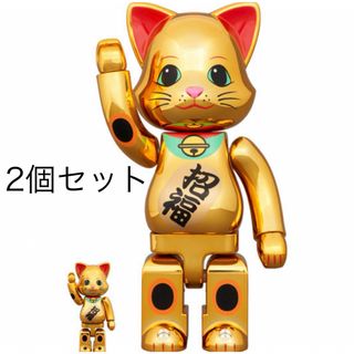 ベアブリック(BE@RBRICK)のNY@BRICK 招き猫 招福 金メッキ 100％ & 400％　2個セット(その他)