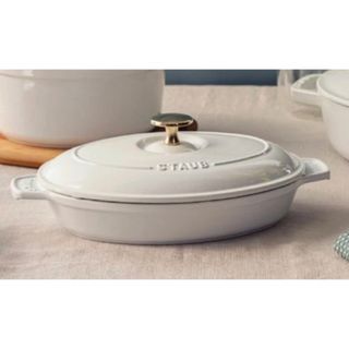 ストウブ(STAUB)の【希少・特価】staub オーバルホットプレート ピュアホワイト (鍋/フライパン)