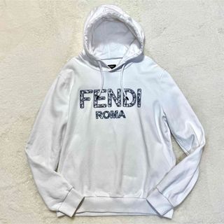 フェンディ(FENDI)のFENDI フェンディ コットン パーカー フーディ FY0212 ホワイト(パーカー)