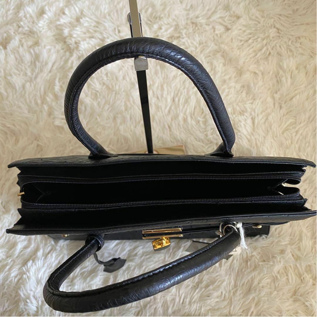 【美品・未使用品】高級 本物 オーストリッチ ハンドバッグ  ベルトバッグ レディースのバッグ(ハンドバッグ)の商品写真