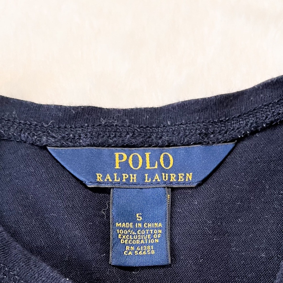 POLO RALPH LAUREN(ポロラルフローレン)のポロラルフローレン　長袖Tシャツ　ボーダー　ブラック✖️ホワイト　キッズ　115 キッズ/ベビー/マタニティのキッズ服男の子用(90cm~)(Tシャツ/カットソー)の商品写真