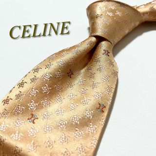 セリーヌ(celine)の【美品】セリーヌ ネクタイ 総柄 マカダム トリオンフ シルク イタリア製(ネクタイ)