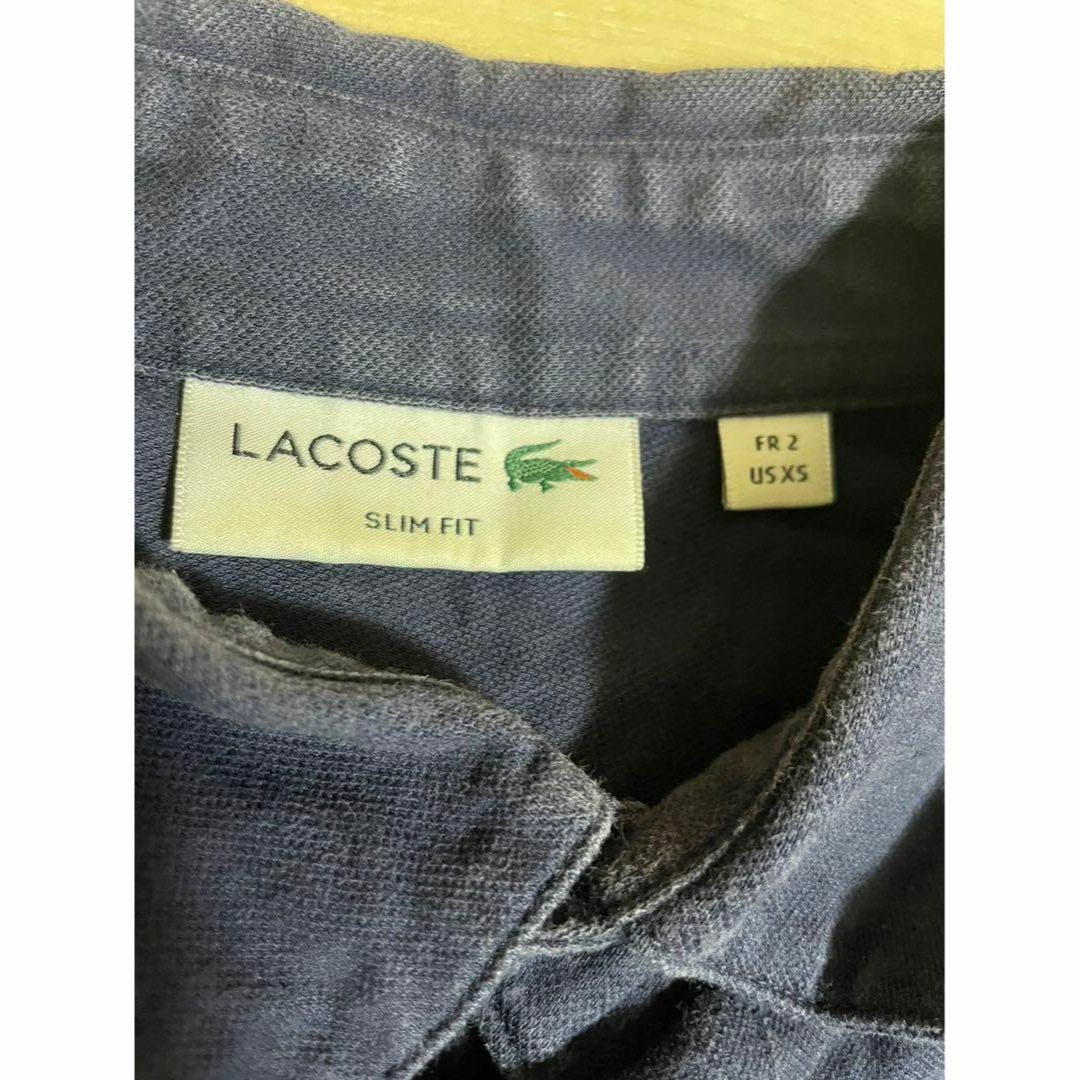 LACOSTE(ラコステ)のLACOSTE ラコステ スリムフィット 鹿の子 シャツ　US XS 銀ワニ メンズのトップス(シャツ)の商品写真