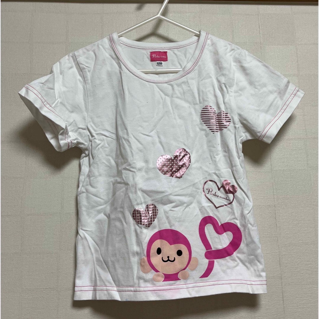 ピンキー　モンキー　さる　tシャツ 120 キッズ/ベビー/マタニティのキッズ服女の子用(90cm~)(Tシャツ/カットソー)の商品写真