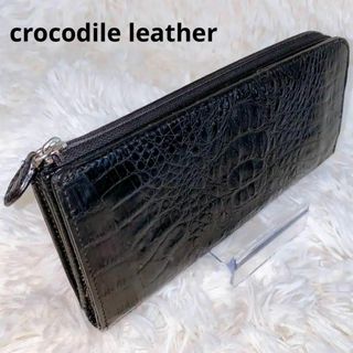 クロコダイル 長財布 本物 エキゾチックレザー Lファスナー ロングウォレット(長財布)