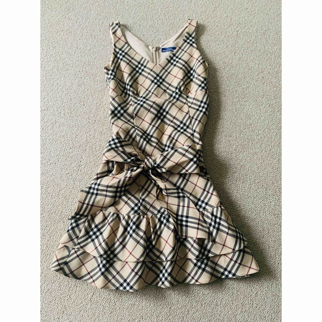 BURBERRY ノバチェック ウール ティアードワンピース リボンベルト BURBERRY ノバチェック ウール ティアードワンピース リボンベルト