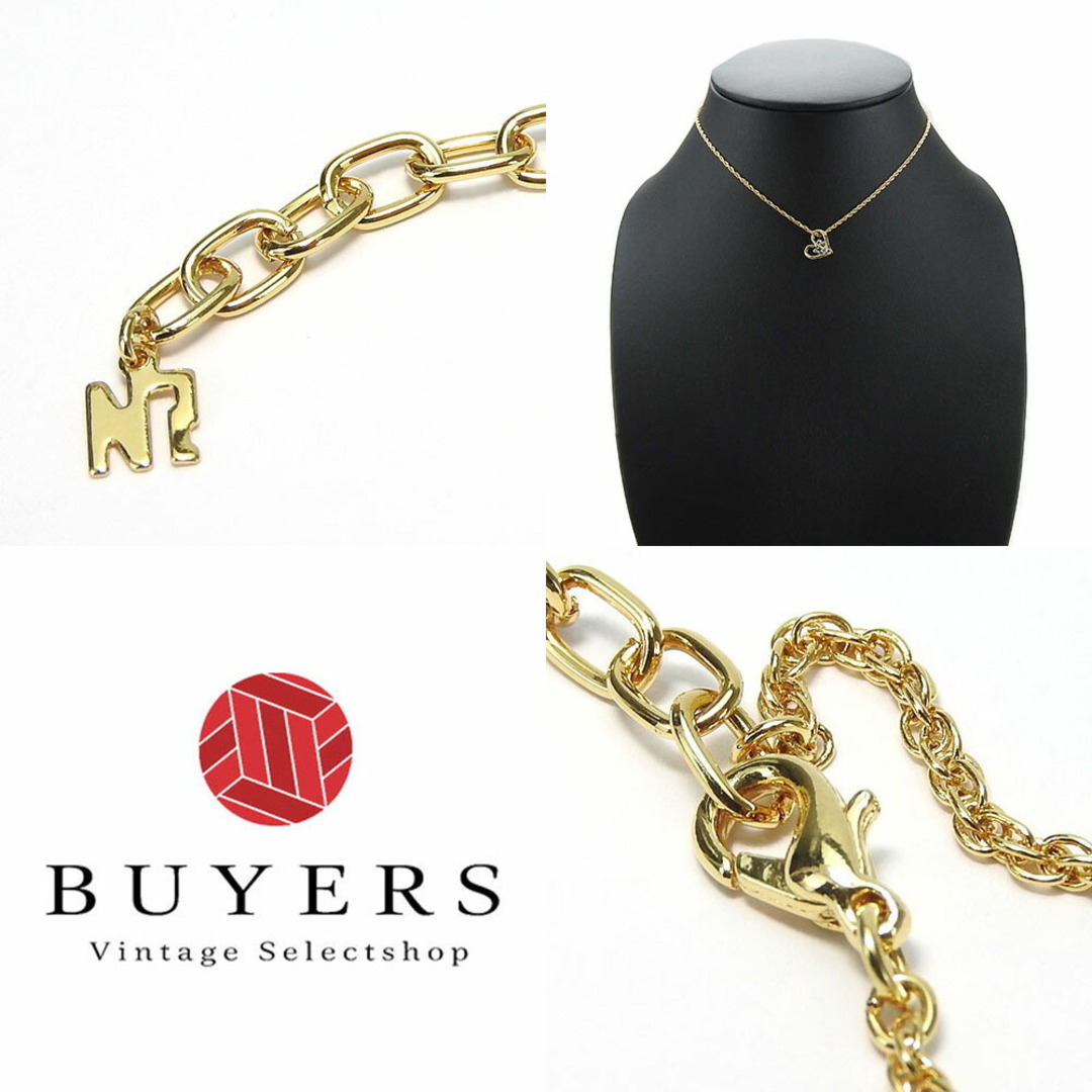 NINA RICCI(ニナリッチ)の【中古】 ニナリッチ ネックレス メタル ゴールド シルバー アクセサリー GP ハート レディース 女性 NINA RICCI レディースのアクセサリー(ネックレス)の商品写真