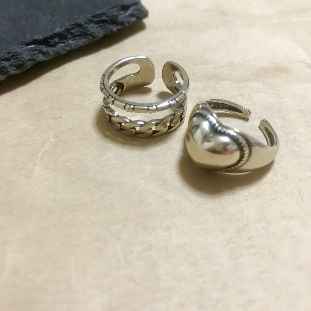 ハートリング　 二重リング  2点セット レディースのアクセサリー(リング(指輪))の商品写真