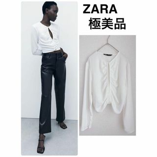 ザラ(ZARA)の1回のみ着用 ZARA ザラ ショート丈カーディガン 美品(カーディガン)