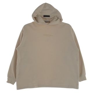 フィアオブゴッド(FEAR OF GOD)のFEAR OF GOD フィアオブゴッド パーカー FOG ESSENTIALS エッセンシャルズ フロッキーロゴプリント プルオーバー スウェット パーカー オフホワイト系 S【中古】(パーカー)