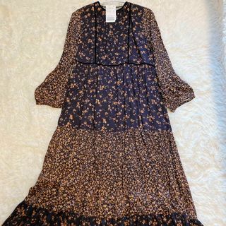 スローブイエナ(SLOBE IENA)の【タグ付き】スローブイエナ　マルチパターンフラワーワンピース　フレア　ゆったり(ロングワンピース/マキシワンピース)