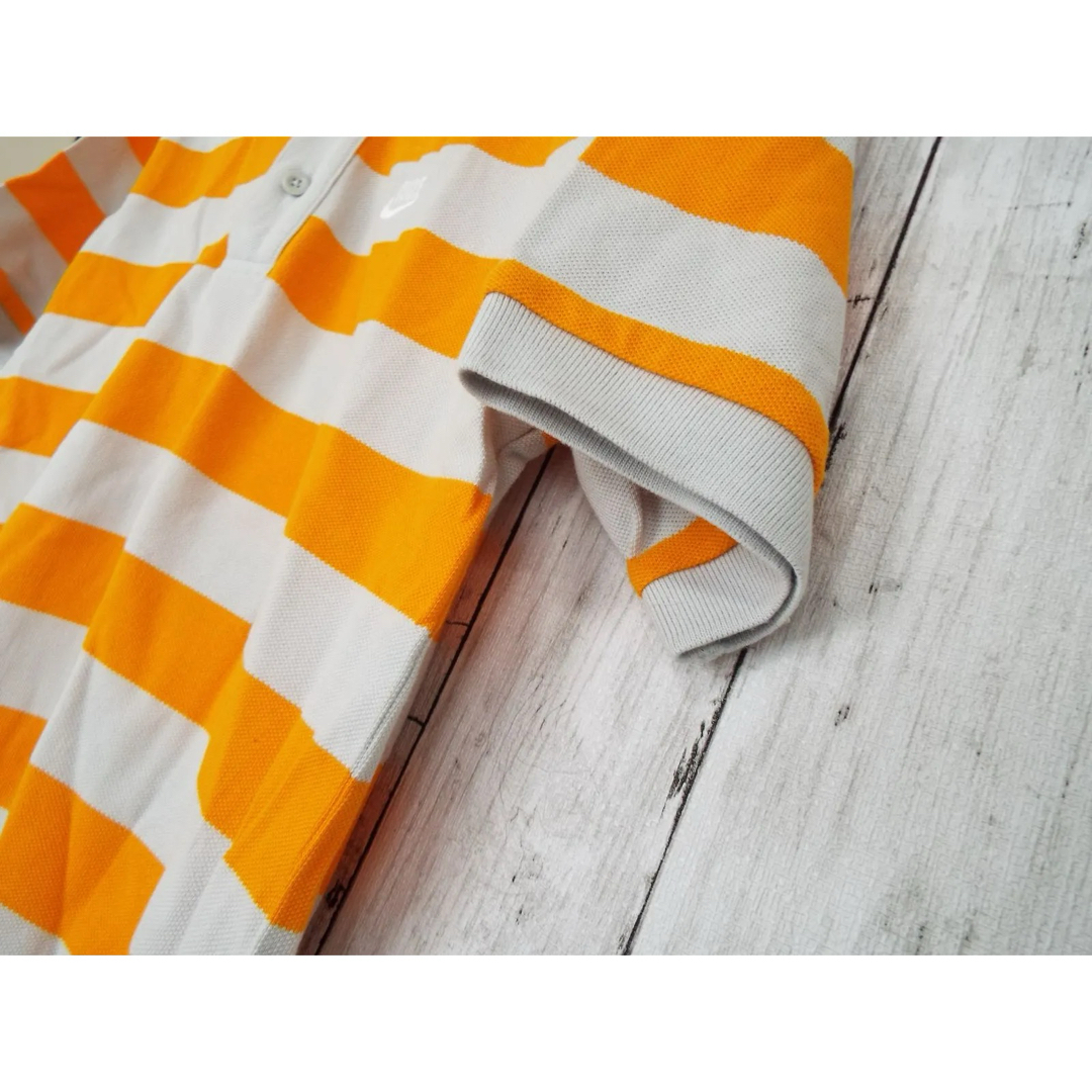 NIKE(ナイキ)のNIKE/ナイキ 半袖 ボーダー ポロシャツ オレンジ系 / ホワイト系 白色  メンズのトップス(ポロシャツ)の商品写真