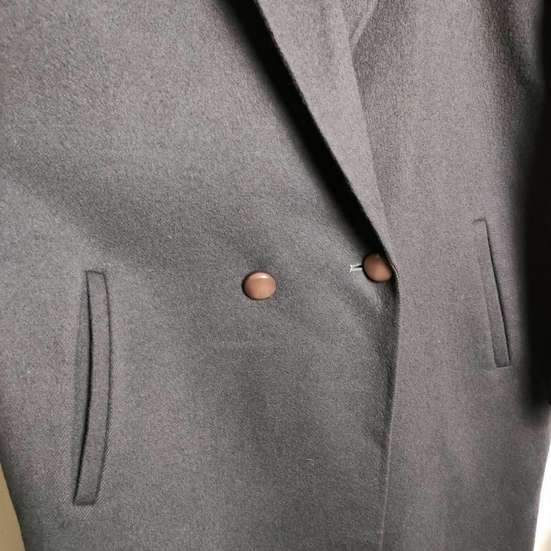 カシミア100% チェスターコート ダブルボタン くすみパープル 紫 レトロ メンズのジャケット/アウター(チェスターコート)の商品写真