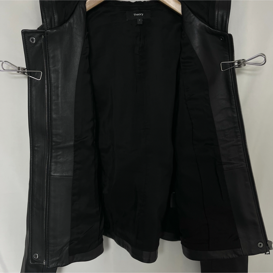 theory(セオリー)の21AW Theory SOFT LEATHER ZIP UP JKT 黒 XS レディースのジャケット/アウター(ブルゾン)の商品写真