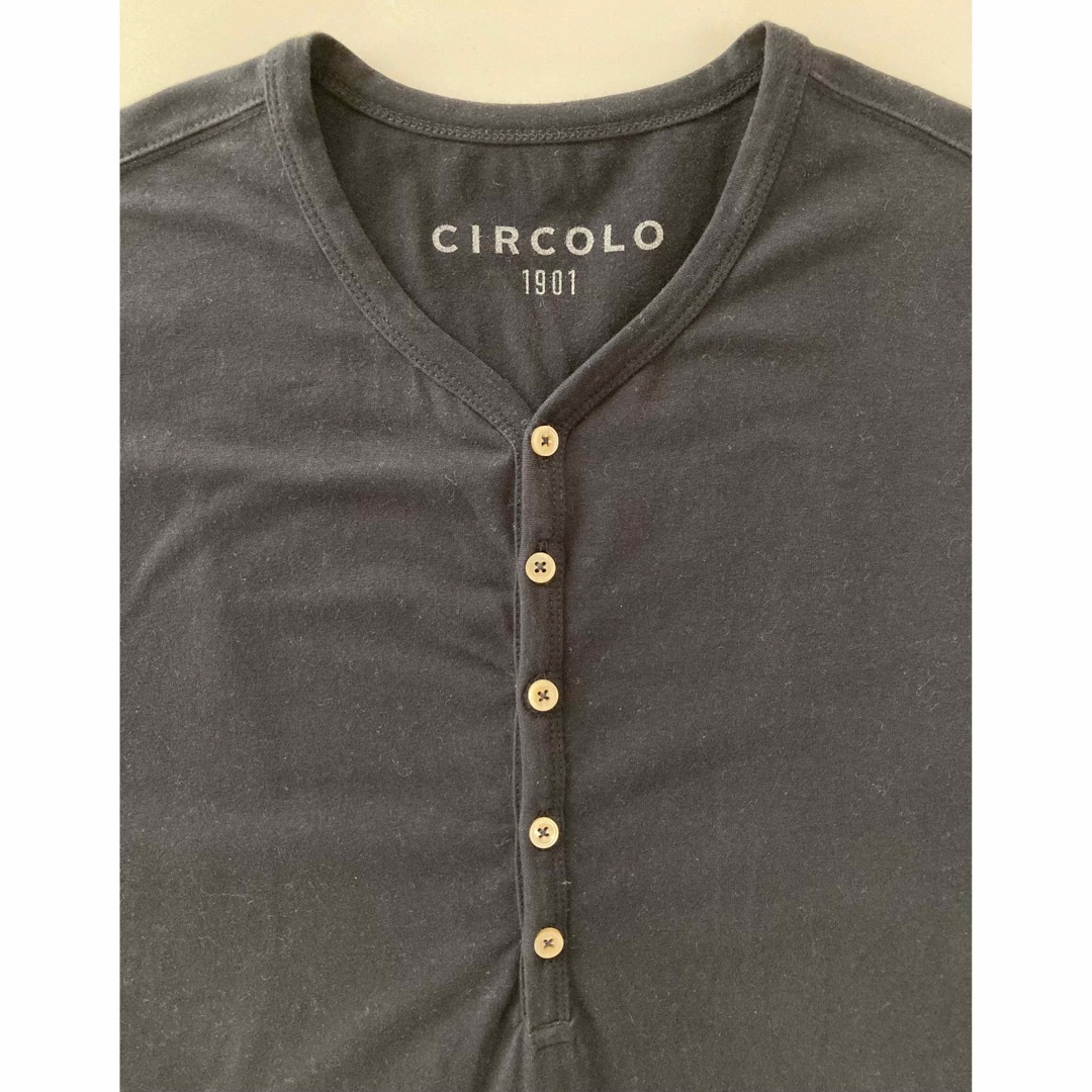 CIRCOLO1901 ヘンリーネックカットソー L ネイビー