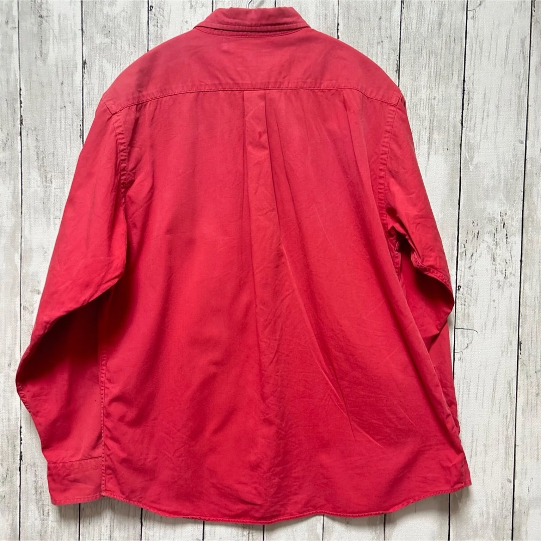 LACOSTE(ラコステ)のLACOSTE ラコステ　カラーYシャツ　羽織り　大人カジュアル　ロゴ入り 赤 メンズのトップス(シャツ)の商品写真