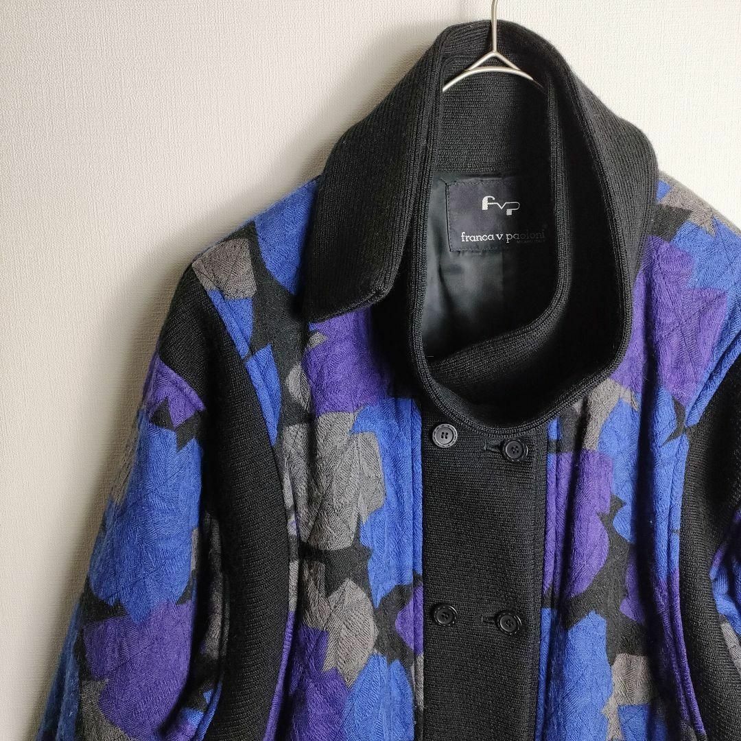 総柄キルティングジャケット ウール ダブルボタン イタリアブランド レトロ メンズのジャケット/アウター(その他)の商品写真
