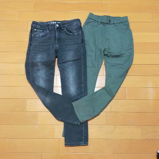 エイチアンドエム(H&M)の【140】H＆M★スキニーフィット★デニム★長ズボン★パンツ★2枚セット★お得(パンツ/スパッツ)