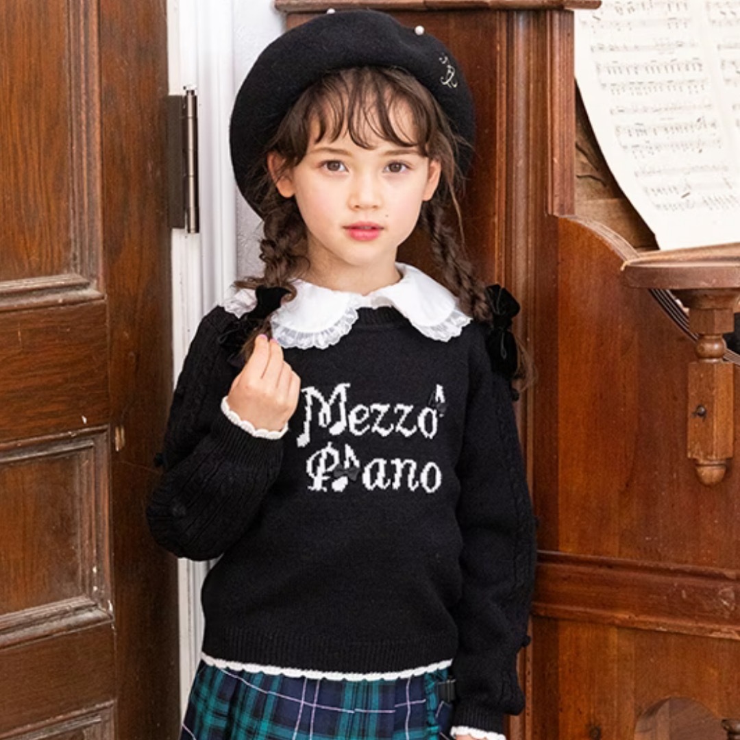 mezzo piano - 新品 メゾピアノ 音符ロゴ ニットプルオーバーの通販 by